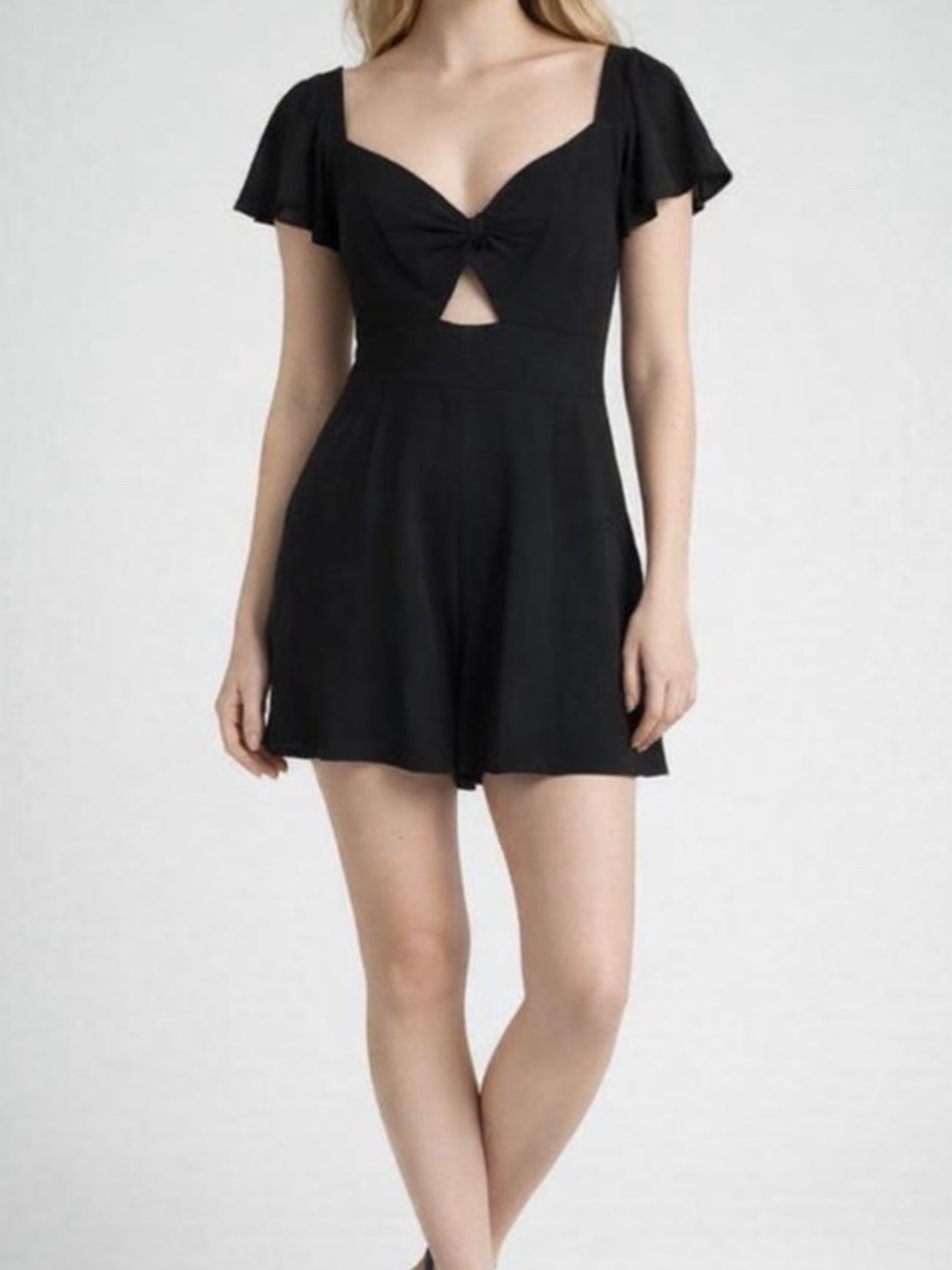 BCBG Max Azria Black Romper Shorts Size Large